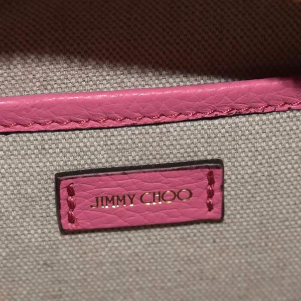 Jimmy Choo Peony Pink Leather Camera Crossbody Bag Logo Zip Gold Hardware in Peony Pink, authentic new handbag, image 9