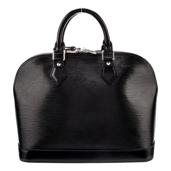 Louis Vuitton Alma Womens Handbag Black Epi Leather MM in Black, authentic pre-loved handbag, image 1