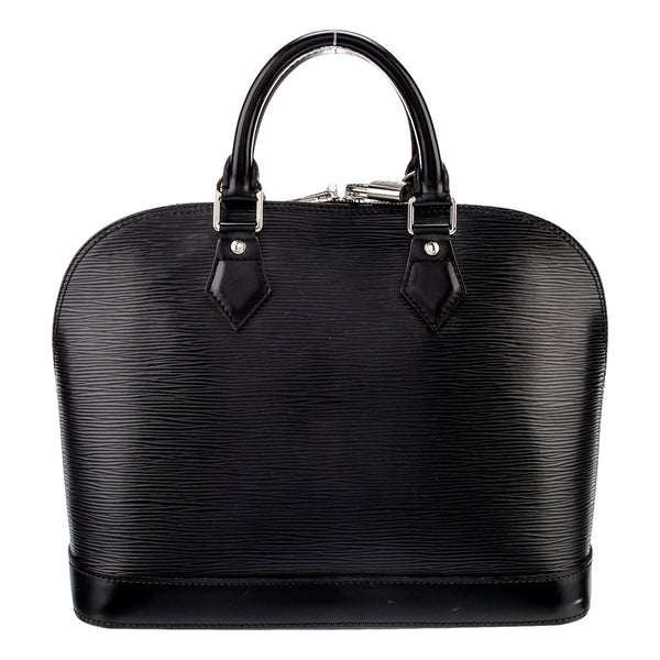 Louis Vuitton Alma Womens Handbag Black Epi Leather MM in Black, authentic pre-loved handbag, image 3