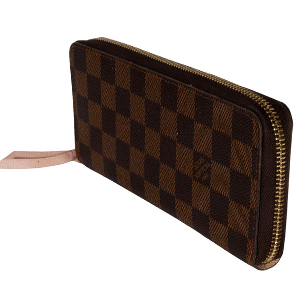 Louis Vuitton Rose Ballerine Damier Ebene Canvas Clemence Wallet – side view 2