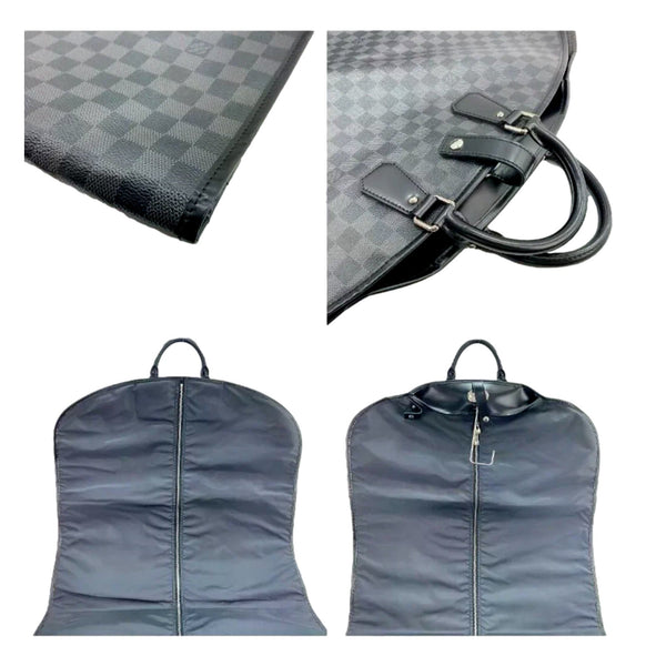 Louis Vuitton Damier Graphite Garment Bag in Black and Gray, authentic pre-loved handbag, image 4