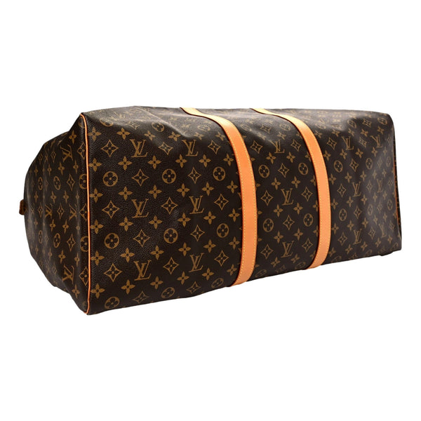 Louis Vuitton Keepall Bandoulière 60 Monogram Canvas Duffle Bag in Brown Monogram, authentic pre-loved handbag, image 3