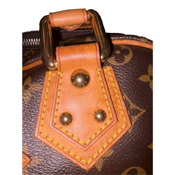 Louis Vuitton Manhattan GM Shoulder Bag in Monogram Canvas with Leather Trim in Red, authentic pre-loved handbag, image 10