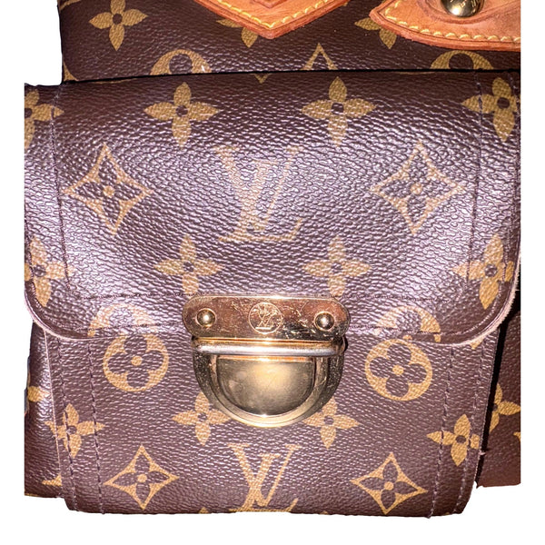 Louis Vuitton Manhattan GM Shoulder Bag in Monogram Canvas with Leather Trim in Red, authentic pre-loved handbag, image 8