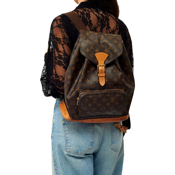 Louis Vuitton Monogram Canvas Montsouris GM Drawstring Backpack in Brown Monogram, authentic pre-loved handbag, image 11