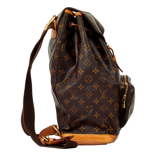 Louis Vuitton Monogram Canvas Montsouris GM Drawstring Backpack in Brown Monogram, authentic pre-loved handbag, image 3