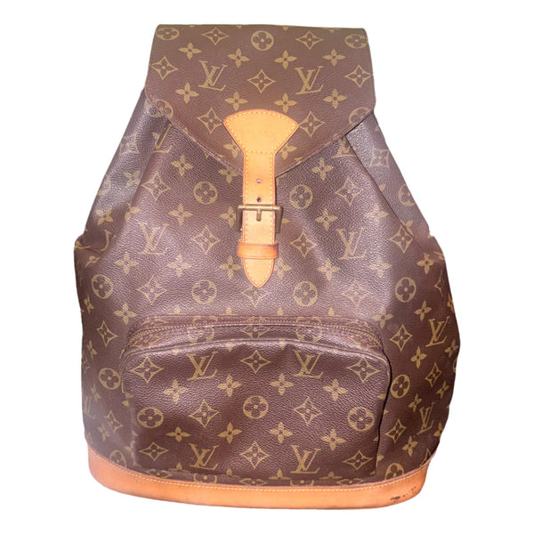 Louis Vuitton Monogram Canvas Montsouris GM Drawstring Backpack in Brown Monogram, authentic pre-loved handbag, image 2