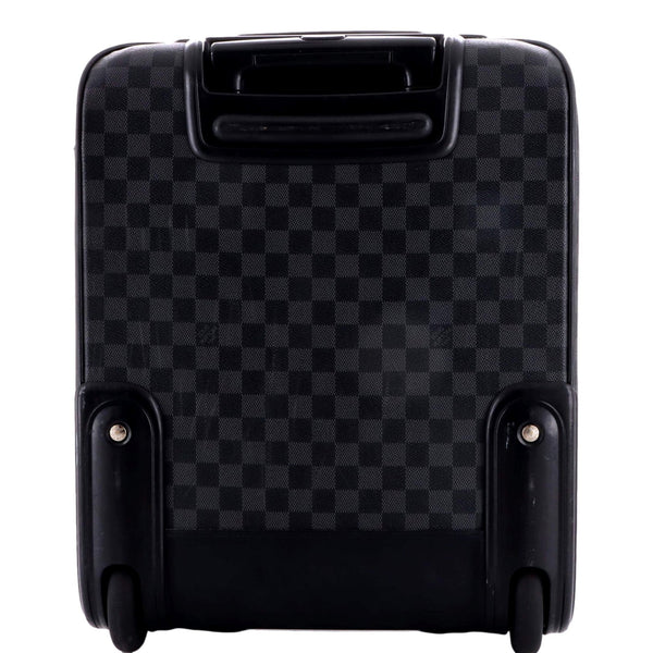 Louis Vuittton Pegase 45 Damier Graphite Canvas and Leather Rolling Suitcase in Damier Graphite black and gray, authentic pre