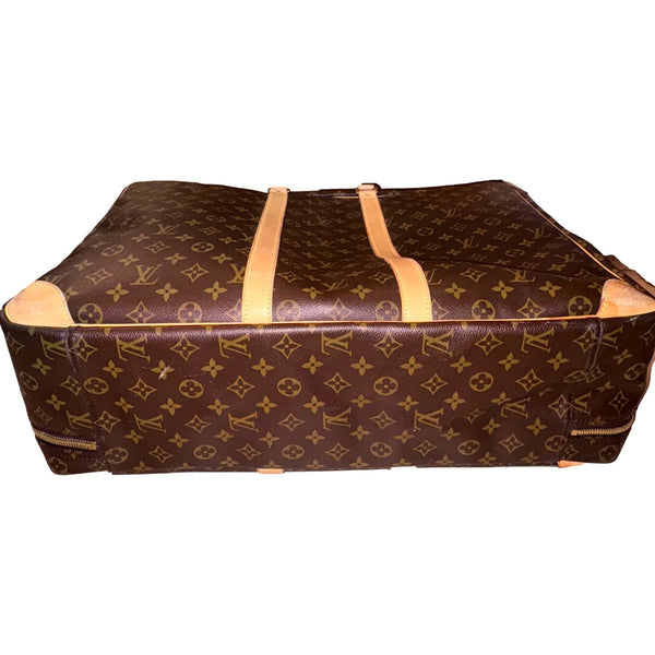 Louis Vuitton Sirius 55 Suitcase Classic Monogram Canvas Leather Travel Bag in Red, authentic pre-loved handbag, image 5