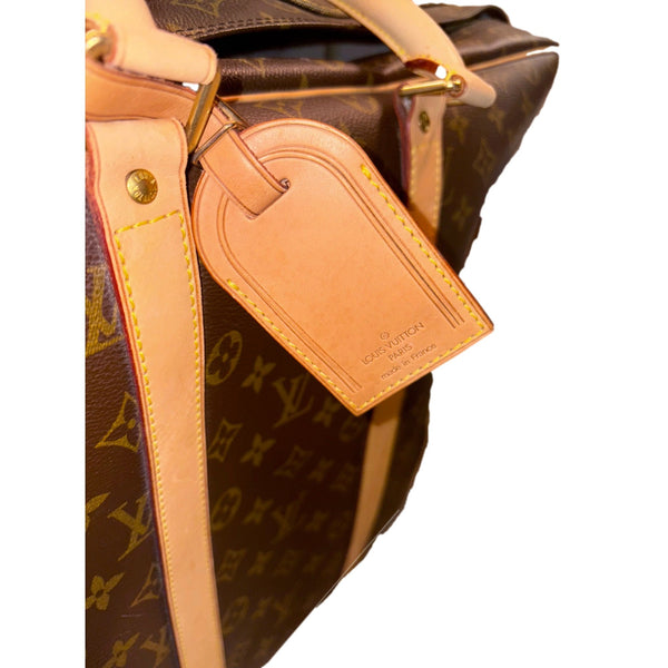 Louis Vuitton Sirius 55 Suitcase Classic Monogram Canvas Leather Travel Bag in Red, authentic pre-loved handbag, image 6