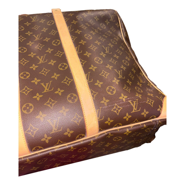 Louis Vuitton Sirius 55 Suitcase Classic Monogram Canvas Leather Travel Bag in Red, authentic pre-loved handbag, image 7