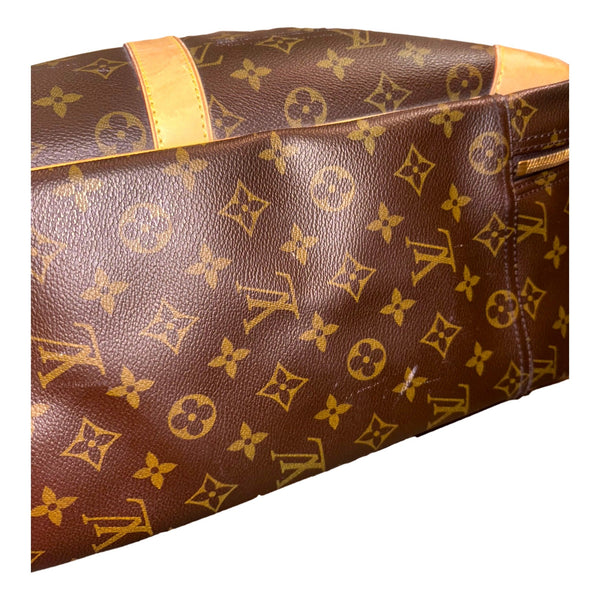 Louis Vuitton Sirius 55 Suitcase Classic Monogram Canvas Leather Travel Bag in Red, authentic pre-loved handbag, image 10