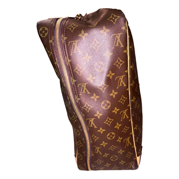 Louis Vuitton Sirius 55 Suitcase Classic Monogram Canvas Leather Travel Bag in Red, authentic pre-loved handbag, image 8