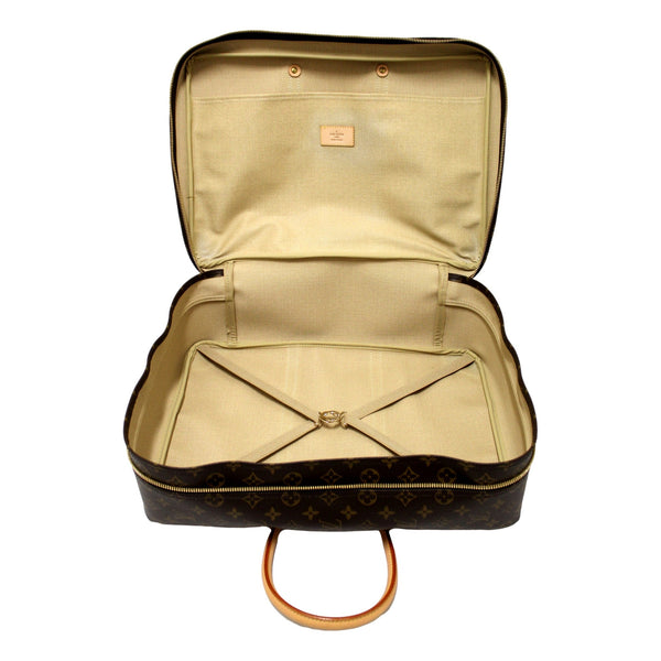 Louis Vuitton Sirius 55 Suitcase Classic Monogram Canvas Leather Travel Bag in Red, authentic pre-loved handbag, image 2