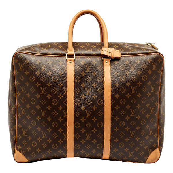 Louis Vuitton Sirius 55 Suitcase Classic Monogram Canvas Leather Travel Bag in Red, authentic pre-loved handbag, image 1