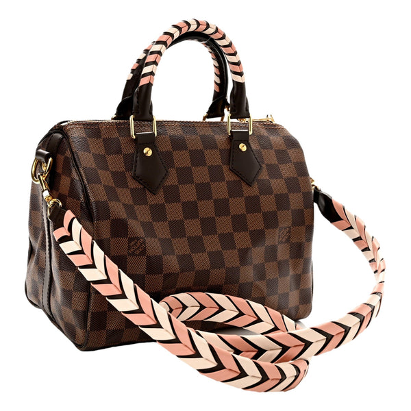 Louis Vuitton Damier Ebene Braided Speedy Bandouliere 25 Pink – back view