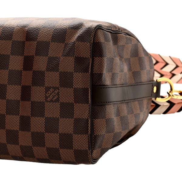 Louis Vuitton Damier Ebene Braided Speedy Bandouliere 25 Pink – corner detail