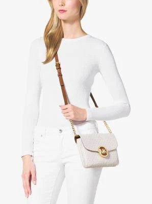 Michael Kors Fulton Flap Signature Vanilla Flap Crossbody