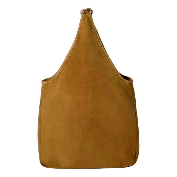 Miu Miu Suede Leather Tassel Tote Handbag Light Brown – product photo 3