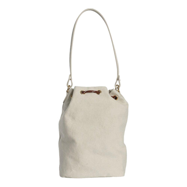 Miu Miu Gabardine Mini Bucket Bag in White in Off-White, authentic new handbag, image 2