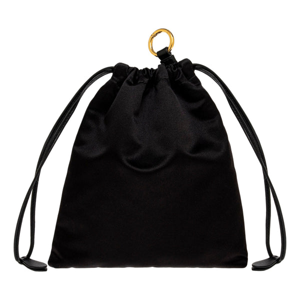 Miu Miu Duchesse Satin Mini Pouch Bag in Black in Black, authentic new handbag, image 2
