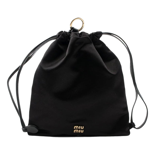 Miu Miu Duchesse Satin Mini Pouch Bag in Black in Black, authentic new handbag, image 1