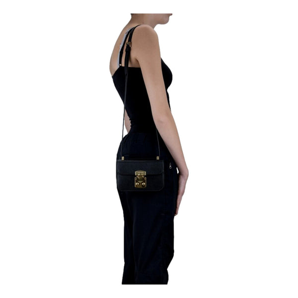 Miu Miu Madras Black Leather Crossbody Bag in Black, authentic new handbag, image 4