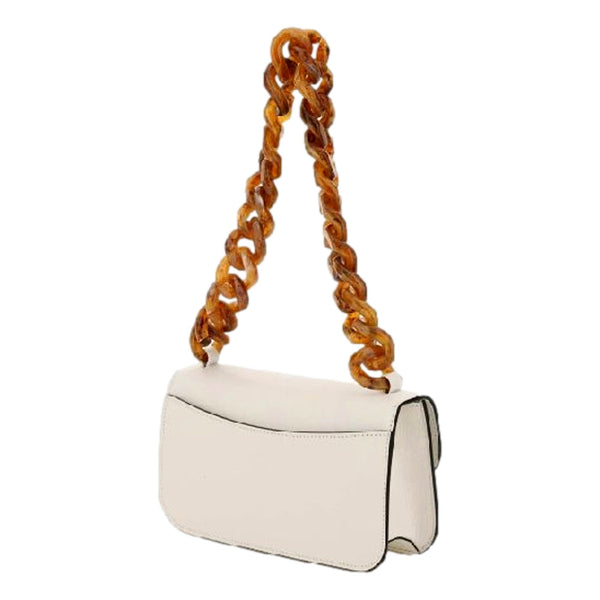 Miu Miu Madras White Leather Tortoise Chain Handbag in White, authentic new handbag, image 3