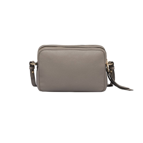 Prada Argilla Grey Vitello Phenix Leather Double Zip Cross Body Bag — photo 4