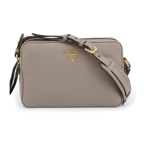 Prada Argilla Grey Vitello Phenix Leather Double Zip Cross Body Bag — photo 1
