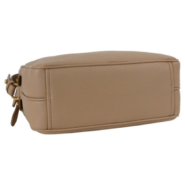 Prada Beige Vitello Phenix Leather Double Zip Crossbody Bag in Cammeo Beige, authentic new handbag, image 5