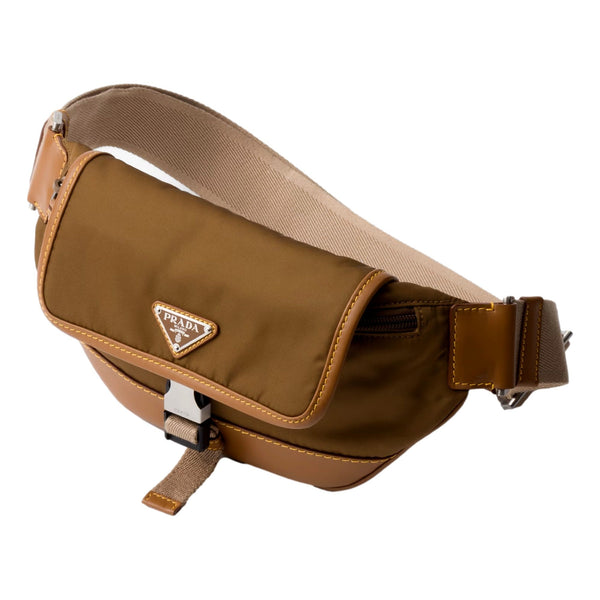 Prada Brown Nylon Leather Trim Belt Bag Waist Bag in Brown, authentic new handbag, image 3