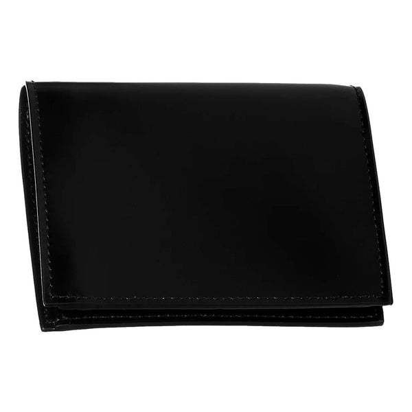 Prada Black Polished Leather Bifold Card Holder Wallet with Triangle Logo in Black, authentic new wallet, image 4