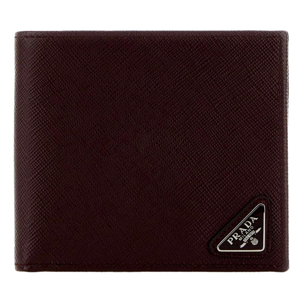 Prada Bruciato Dark Brown Saffiano Leather Bifold Wallet in Bruciato Dark Brown, authentic new wallet, image 1