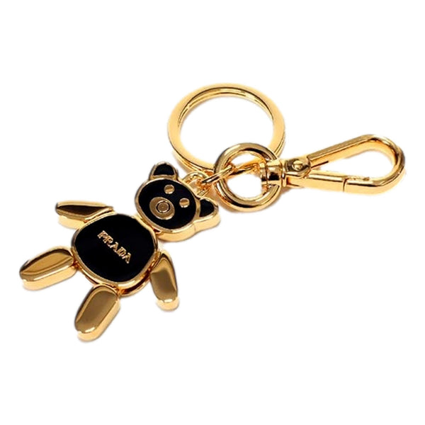 Prada Black Gold Teddy Bear Charm Keychain — photo 1
