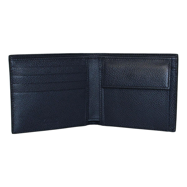 Prada Vitello Micro Grain Leather Bifold Wallet Black Silver Hardware in Black, authentic new wallet, image 7