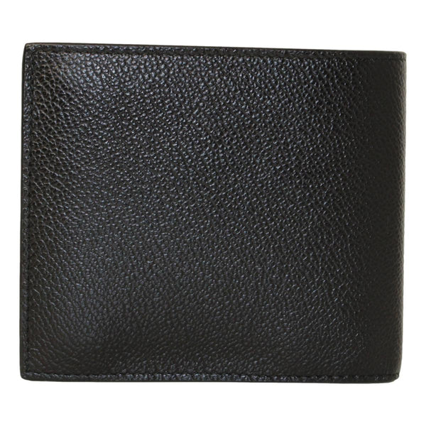 Prada Vitello Micro Grain Leather Bifold Wallet Black Silver Hardware in Black, authentic new wallet, image 2