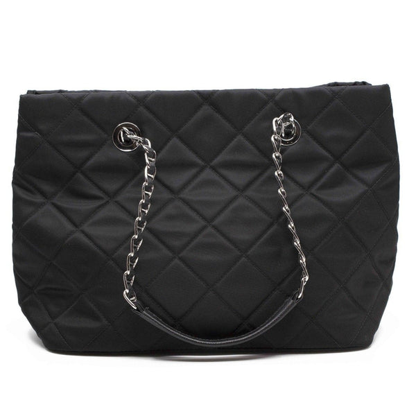 Prada Quilted Tessuto Nylon Chain Shoulder Tote Bag Black — photo 7