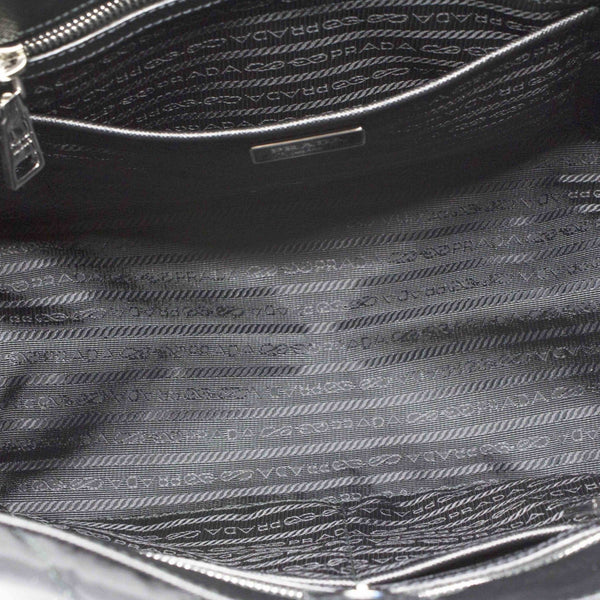 Prada Quilted Tessuto Nylon Chain Shoulder Tote Bag Black — photo 4