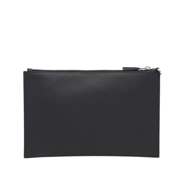 Prada Black Saffiano Voyage Leather Clutch Document Holder in Black, authentic new handbag, image 4
