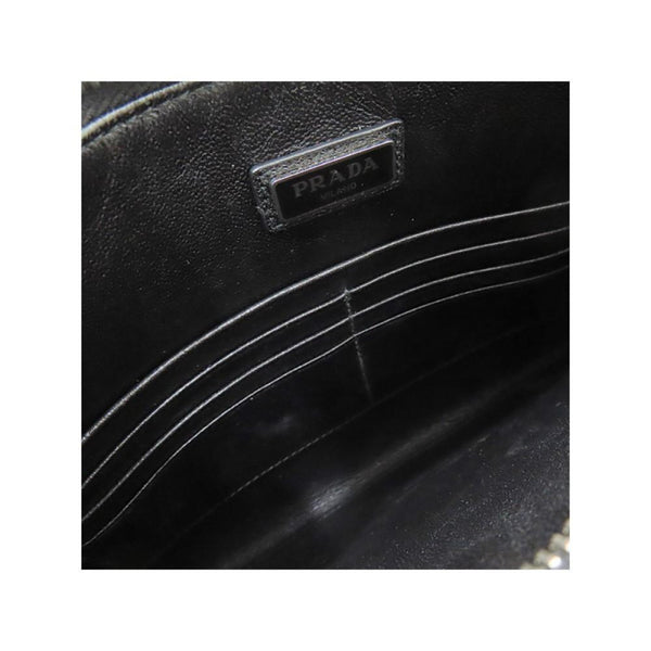 Prada Black Saffiano Voyage Leather Clutch Document Holder in Black, authentic new handbag, image 3