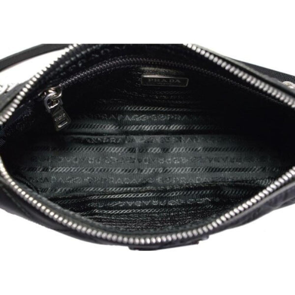 Prada Black Tessuto Nylon Quilted Chain Crossbody Bag — photo 6