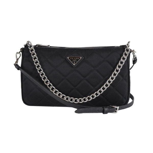 Prada Black Tessuto Nylon Quilted Chain Crossbody Bag — photo 1