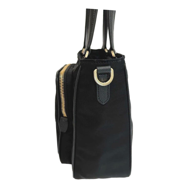 Prada Black Tessuto Nylon and Saffiano Leather Crossbody Satchel in Black, authentic new handbag, image 3