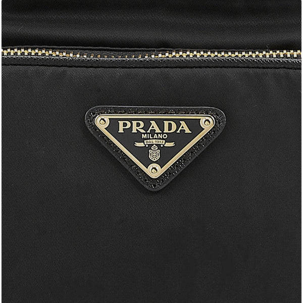 Prada Black Tessuto Nylon and Saffiano Leather Crossbody Satchel in Black, authentic new handbag, image 7