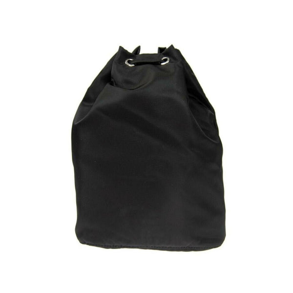 Prada Black Tessuto Nylon Triangle Logo Drawstring Bucket Bag in Black, authentic new handbag, image 5