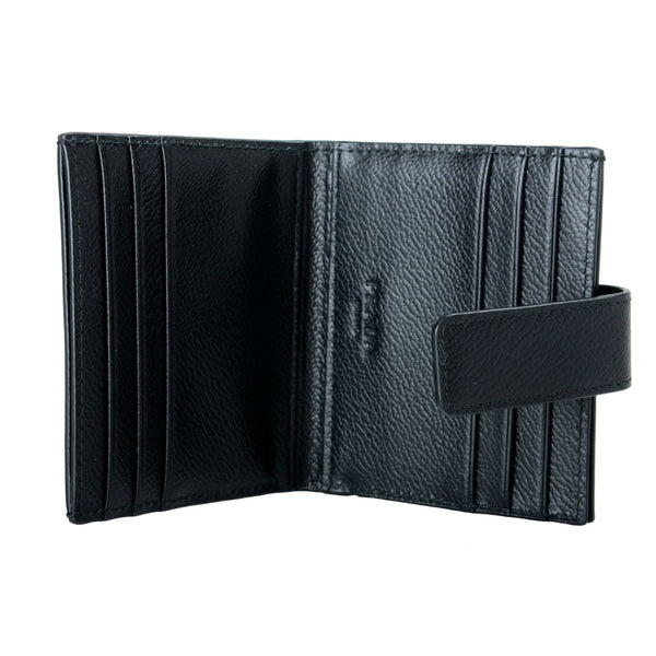 Prada Black Vitello Grain Leather Card Bifold Wallet in Black, authentic new wallet, image 4