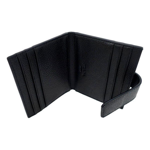 Prada Black Vitello Grain Leather Card Bifold Wallet in Black, authentic new wallet, image 3