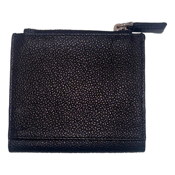 Prada Black Vitello Grain Leather Card Case Bifold Wallet with Zipper Coin Pouch in Black, authentic new wallet, image 2