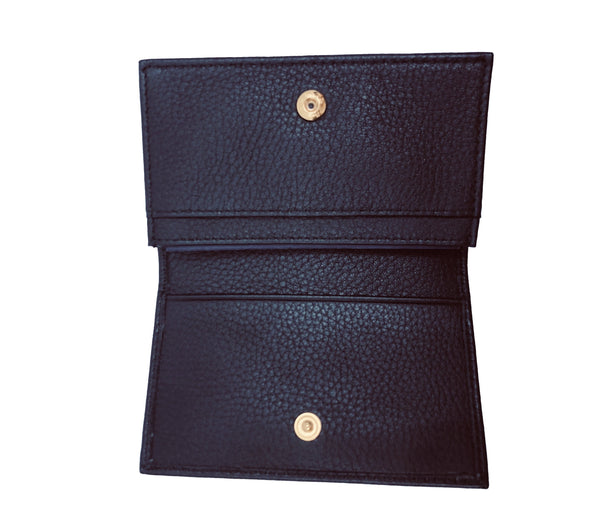 Prada Black Vitello Grain Soft Calf Leather Credit Card Case Wallet in Black, authentic new wallet, image 2